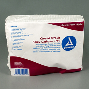 Closed Circuit Foley Catheter Tray - Sterile, 18 FR, 10/cs