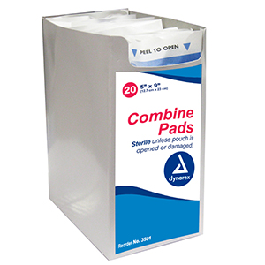 Combine Pads 1/pouch - Sterile, 8" x 10", 15/24/Cs