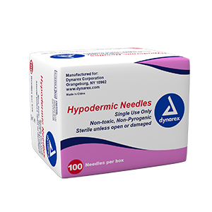 Hypodermic Needle, 19G, 1 " needle, 10/100/case