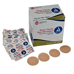 Sheer Plastic Adhesive Bandages  Sterile, 3/8" x 1 1/2", 36/100/